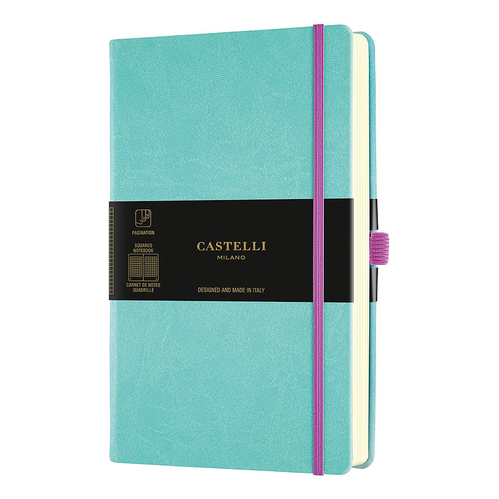 Блокнот Castelli Milano "Aqua Green", А5, 120 листов, клетка, бирюзовый