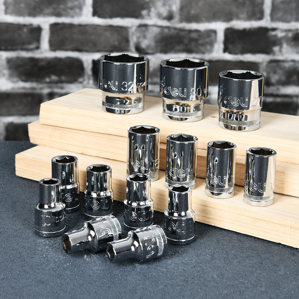 Головка торцевая шестигранная Deli YS EDQ4012 1/2", 12 мм, серебристый - 3