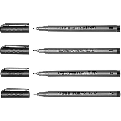 Набор ручек капиллярных "Professional Fine Liners", 4 штуки - 4
