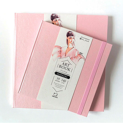 Скетчбук для маркеров "Fashion", 20x20 см, 75 г/м2, 80 листов, розовый - 5