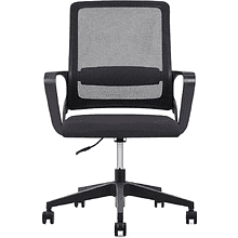 Кресло для персонала SitZone "U-0385 PL", ткань, пластик, черный, 2 шт/упак