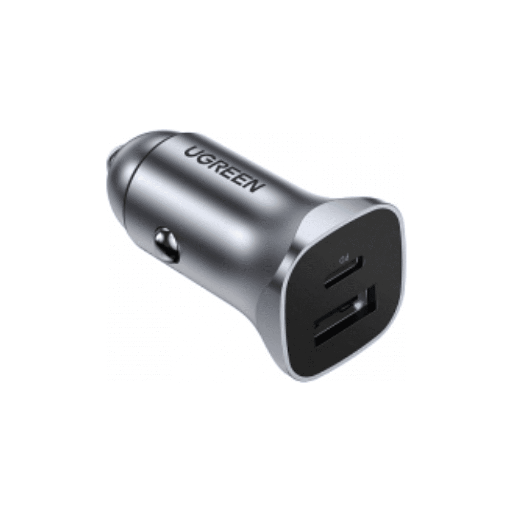 Автомобильное зарядное устройство UGREEN "CD130-30780", USB-A + USB-C, серый