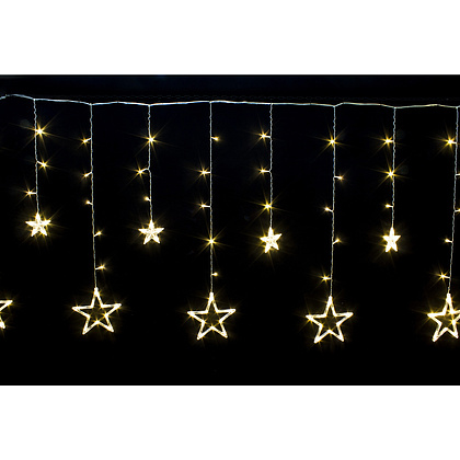 Гирлянда LED "Бахрома. Звезда s", 3 м, теплый белый