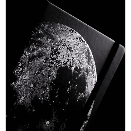Блокнот "Cosmic moon", А5, 96 листов, линейка, на резинке, черный - 6