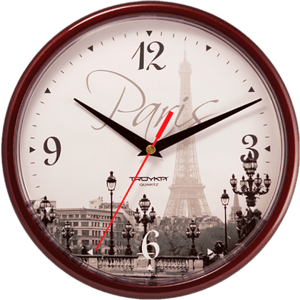 Часы настенные "982211", бордовый