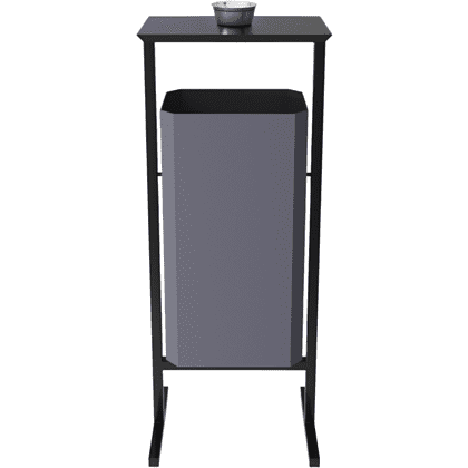 Урна уличная для мусора СТАНДАРТ с пепельницей, 50 л, металл, серый  - 2