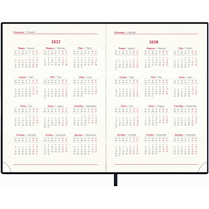 Ежедневник датированный "Лезеретто черный" на 2027 год, А5, 352 страницы, черный - 5