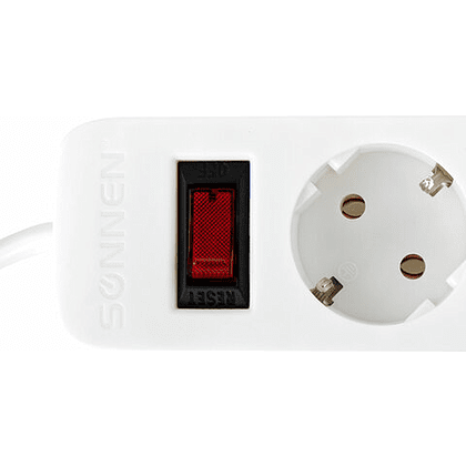 Сетевой фильтр Sonnen SPW-185, 1.8 м, 5 розеток, белый - 3
