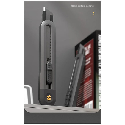 Нож строительный Deli HS EHT4018, 18 мм, Soft Touch, черный - 4