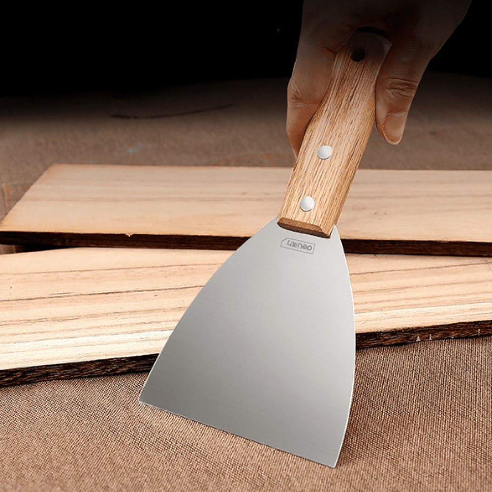 Шпатель Deli YS DL-HD5C, нержавеющий, 125 мм, деревянная рукоятка - 2