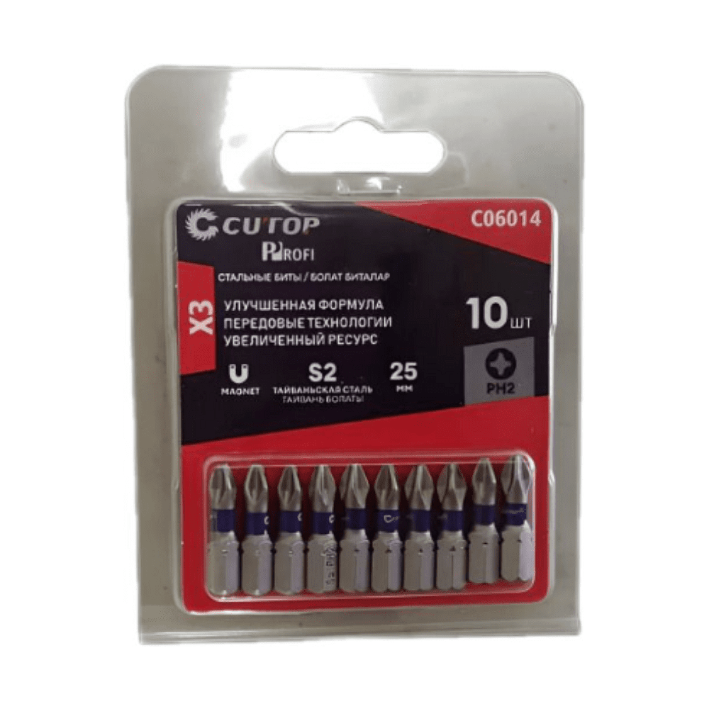 Бита стальная CUTOP C06014, PH 2х25 мм, 10 шт/упак