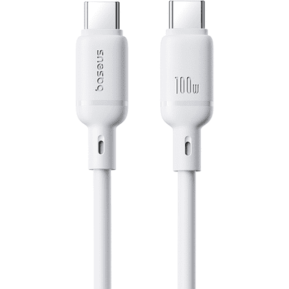 Кабель Baseus P10377704213-00, Silky Series Fast Charging Cable, Type-C to Type-C 100W, 1 м, Moon White