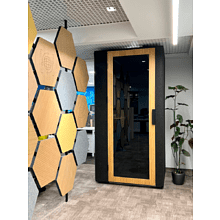 Акустическая кабина одноместная Capsula UNO NEW, глухая стенка, тёмный войлок