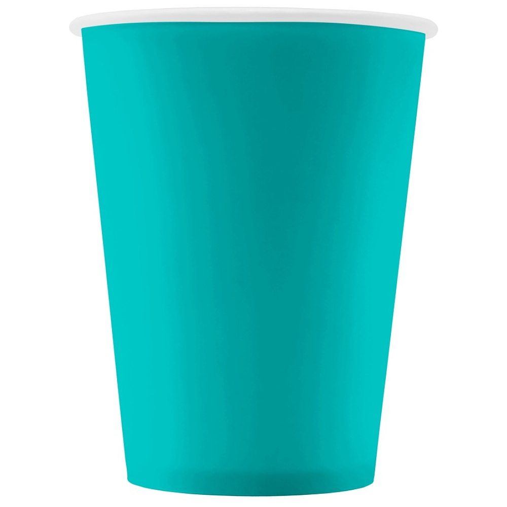 Стакан картонный 300 мл, 1сл., 50шт/упак, бирюзовый