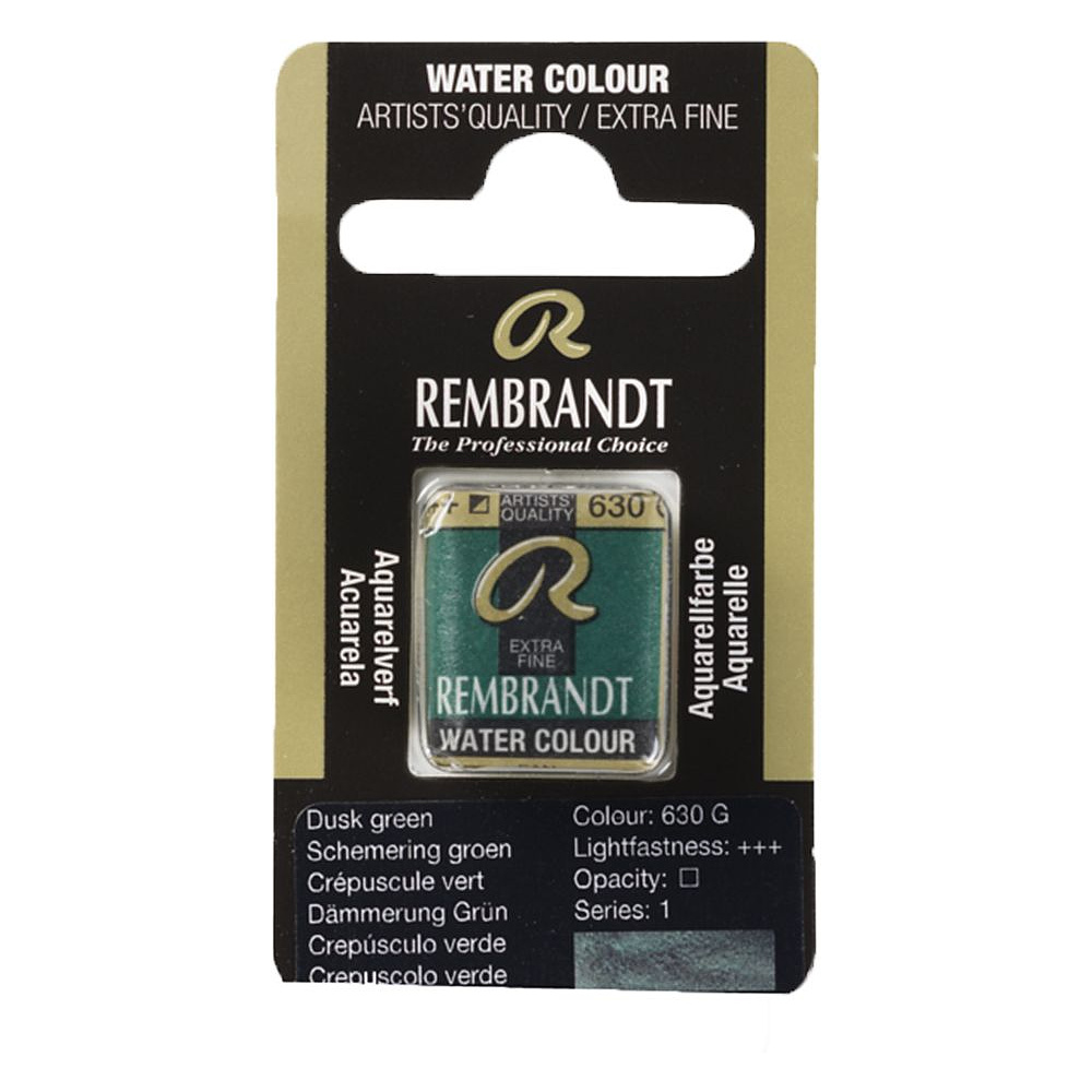 Краски акварельные "Rembrandt", 630 гранулированный зелёный, кювета