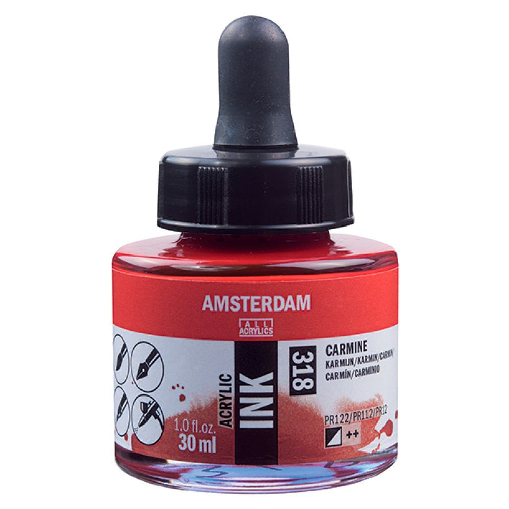 Краски жидкий акрил "Amsterdam", 318 кармин, 30 мл