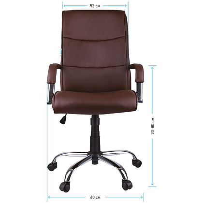 Кресло для руководителя Helmi "HL-E03 Accept", экокожа, металл, коричневый - 6