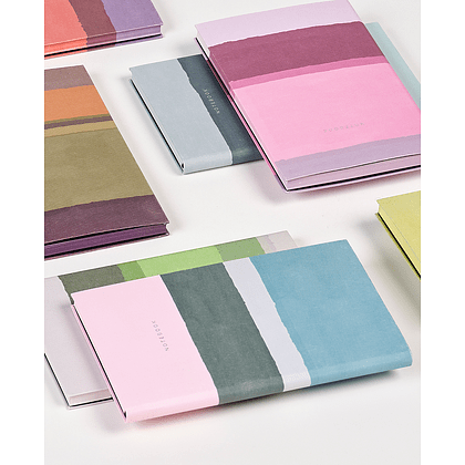 Блокнот "Stripes dusty pink", А4, 96 листов, розовый, голубой, срез разноцветный - 5