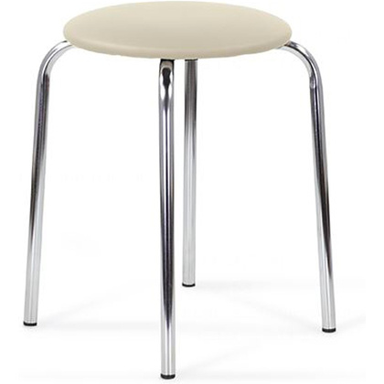 Табурет "Chico", хром, кожзам, бежевый