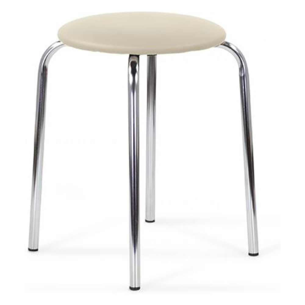 Табурет "Chico", хром, кожзам, бежевый
