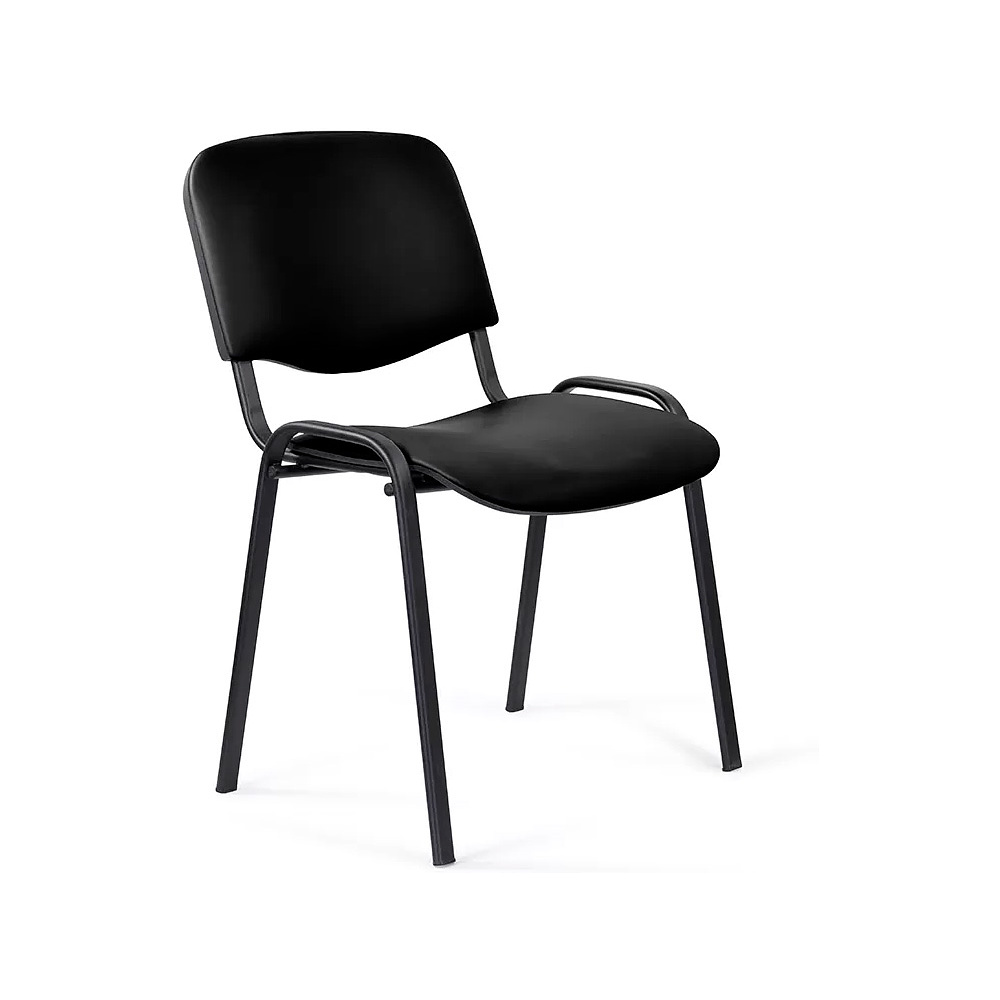 Стул для посетителей ИЗО BLACK, экокожа, черный