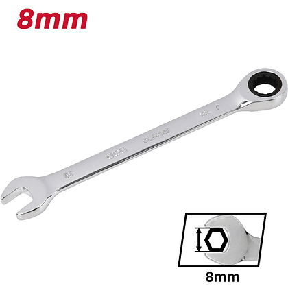 Ключ комбинированный Deli YS EDL34108, 8 мм, с трещоткой, 72 зуба - 6