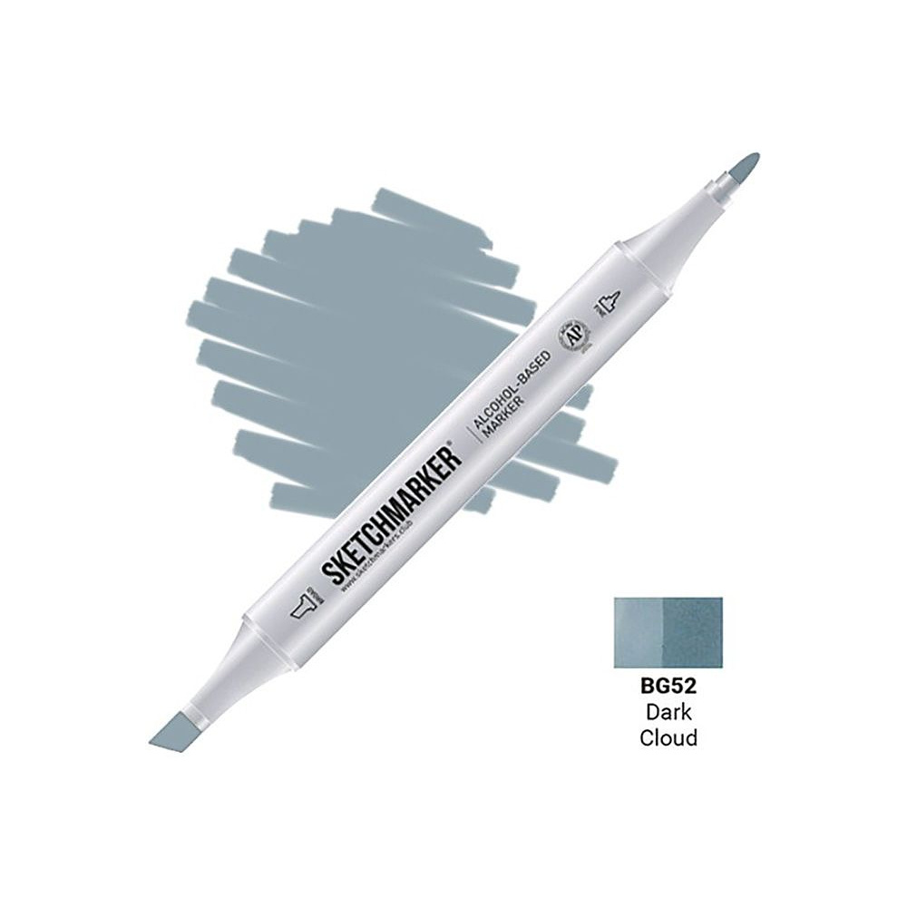 Маркер перманентный двусторонний "Sketchmarker", BG52 облако темное