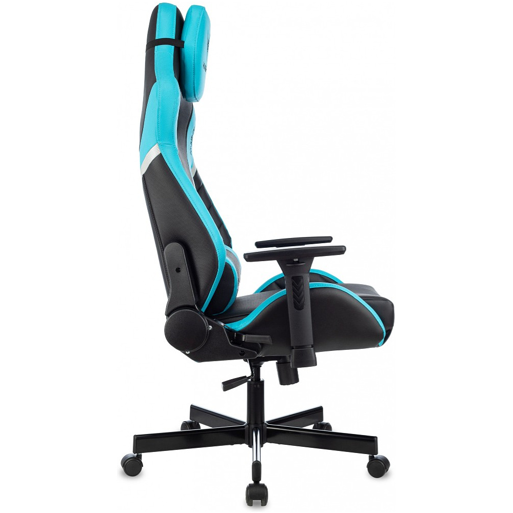 Кресло игровое Бюрократ Knight Thunder 5X экокожа, черный, голубой, металл - 8