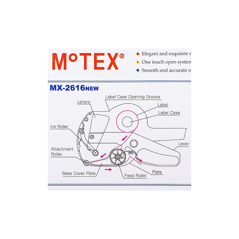 Этикет-пистолет двухстрочный "МХ-2616 New", 26x16 мм, красный - 2