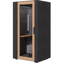 Акустическая кабина одноместная Capsula UNO NEW, глухая стенка, тёмный войлок