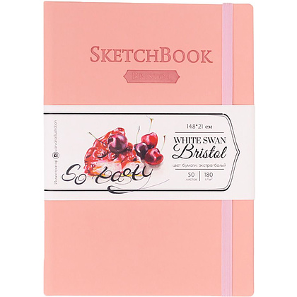 Скетчбук для графики и маркеров "Bristol Touch", A5, 180 г/м2, 50 листов, розовый