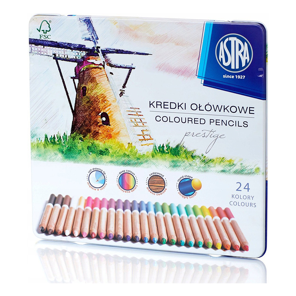 Набор цветных карандашей "Prestige", 24 цвета