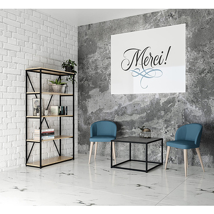 Стеллаж "Loft CH-1", 800х350х1620 мм, черный, табачный крафт - 3