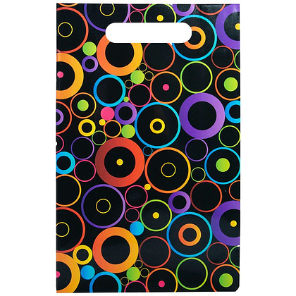 Пакет бумажный подарочный "Яркие фигуры", 32.4x13.7x26.4 см, ассорти