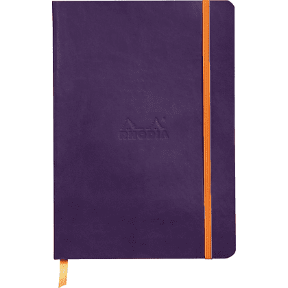 Блокнот "Rhodiarama", на резинке, А5, 80 листов, линейка, фиолетовый