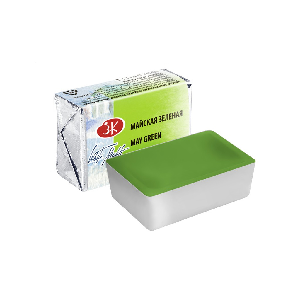 Краски акварельные "Белые ночи", 745 майская зелёная, кювета