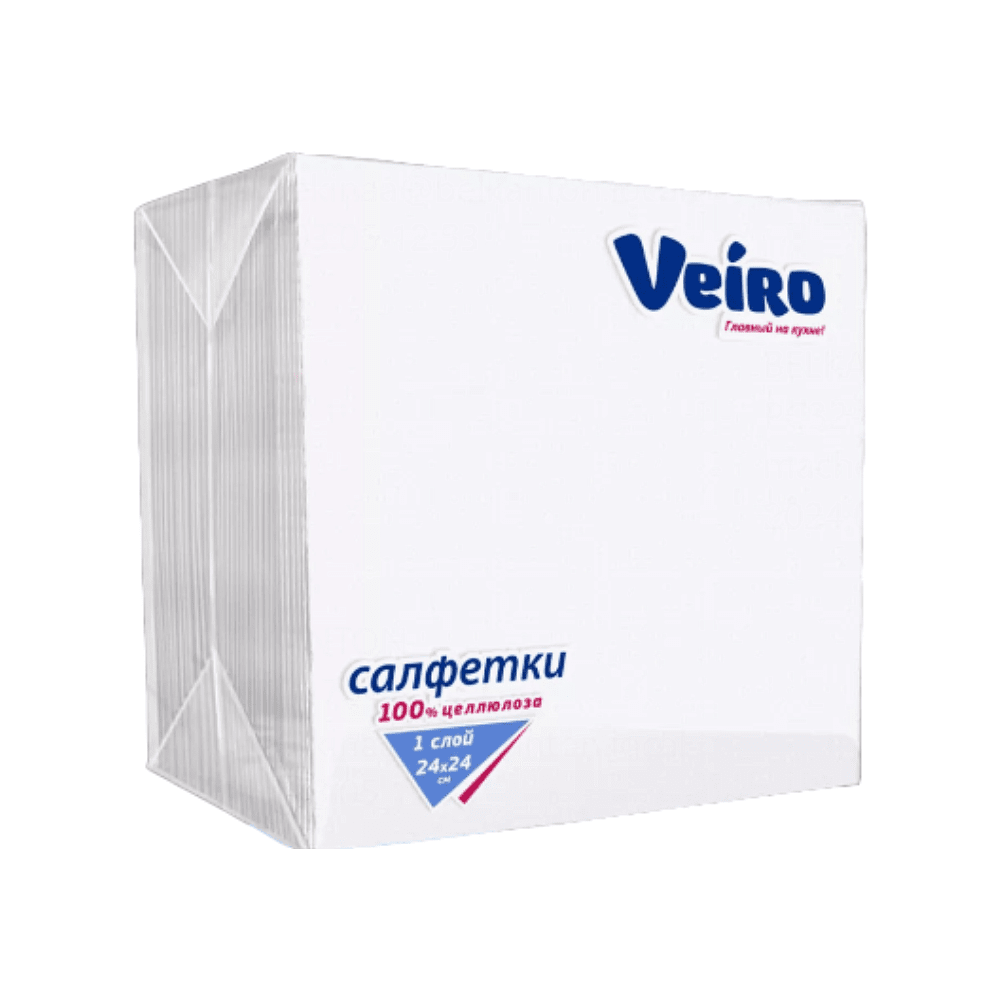 Салфетки бумажные "Veiro", 100 шт, 24x24см, белые 