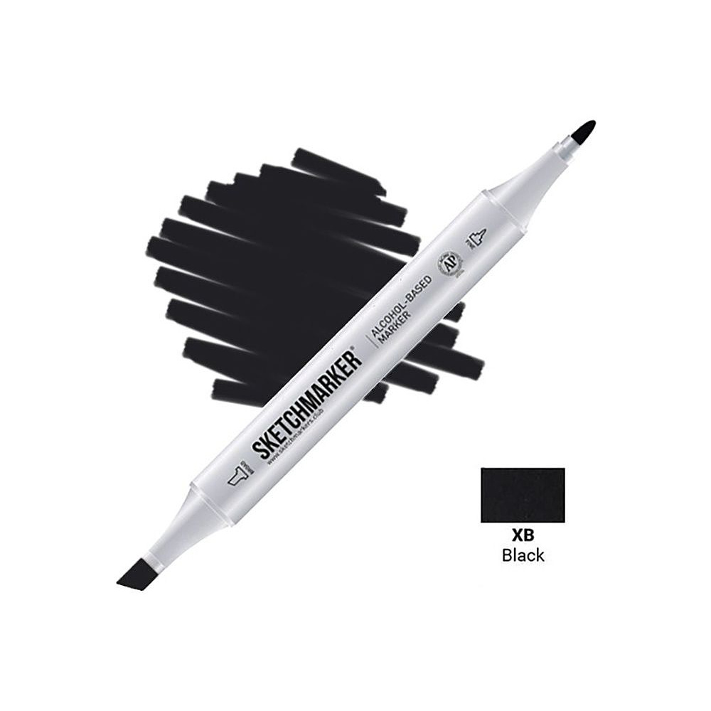 Маркер перманентный двусторонний "Sketchmarker", XB, черный
