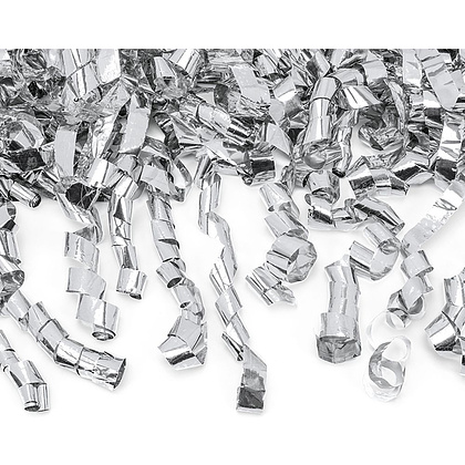 Хлопушка праздничная с лентами, 40 см, серебристый - 3