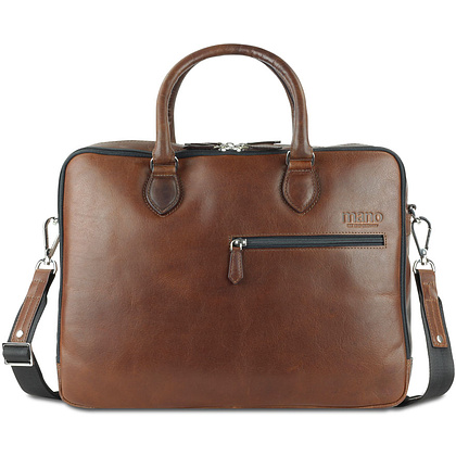 Портфель для документов "Don Valentino", кожа, коричневый