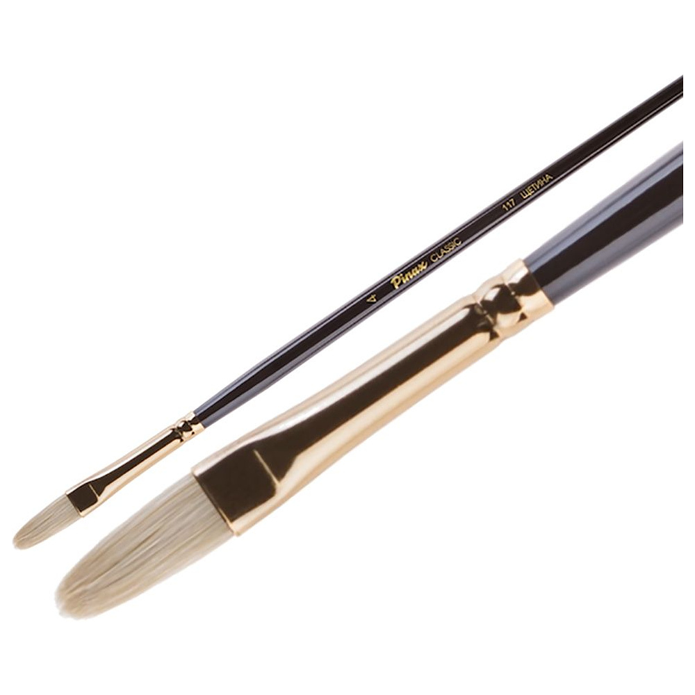 Кисть для рисования "Pinax Artists CLASSIC", щетина, овальная, длинная ручка, №10