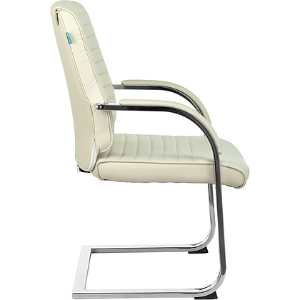 Кресло на полозьях Бюрократ "T-8010N-LOW-V", экокожа, металл, слоновая кость - 3