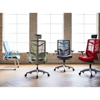 Кресло для руководителя "Nature II Slider", пластик, ткань, зеленый - 6