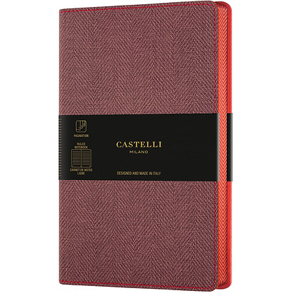 Блокнот Castelli Milano "Harris Red", A5, 120 листов, линейка, бордовый