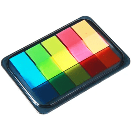 Закладки пластиковые "Deli", 12x44 мм, 100 штук, ассорти неон