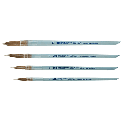 Кисть "Белые ночи", круглая, на короткой ручке, со скосом, №10 - 7