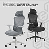 Кресло для руководителя EVOLUTION "OFFICE COMFORT", ткань, сетка, пластик, черный - 12