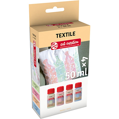 Набор красок декоративных "TEXTILE", пастельные цвета, 50 мл, 4 шт.