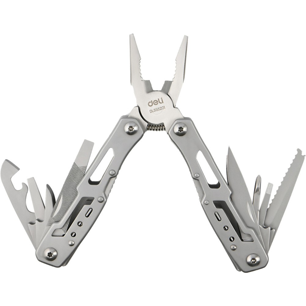 Мультитул Deli YS EDL555201, 13 функций, алюминий, серый
