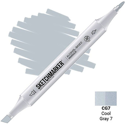Маркер перманентный двусторонний "Sketchmarker", CG7 серый холодный №7